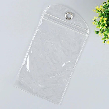 Transparent Self-Sealing Packaging Bags for Phone Cases, 100 Pack, 18x29cm - clear PVC zip pouch with hanging hole for phone cases and accessories