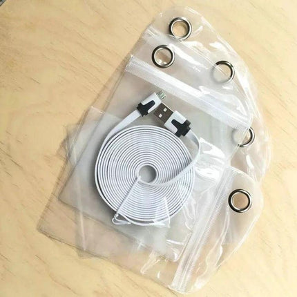Transparent Self-Sealing Packaging Bags for Phone Cases, 100 Pack, 18x29cm - clear PVC zip bags holding USB cable and accessories