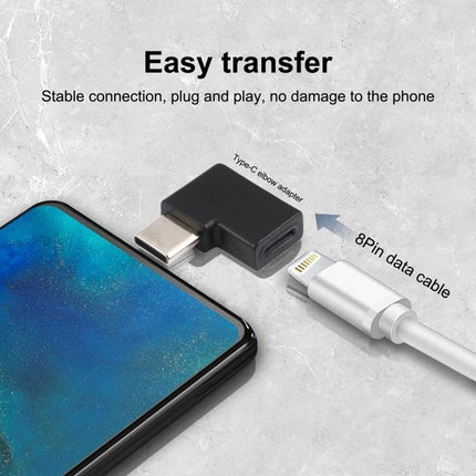 Convenient Elbow Adapter for Everyday Phone Charging Sessions - Type-C to 8 Pin elbow adapter keeps cable out of the way while gaming or scrolling