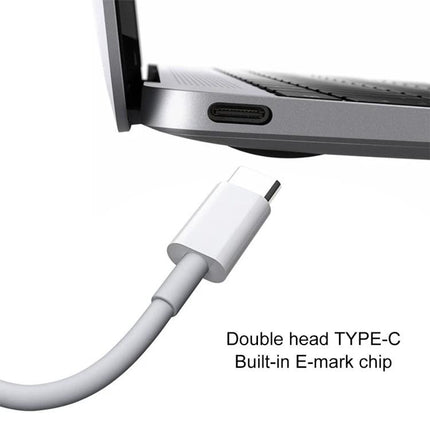USB-C Charging Cable for Everyday Device Connections — white USB-C cable near laptop Type-C port, plug-and-play charging accessory