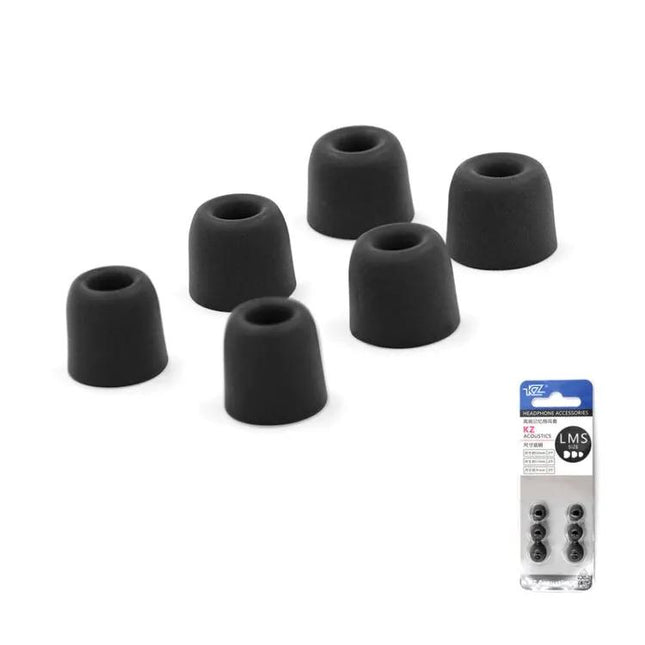 KZ Memory Foam Ear Tips Kit 6 Pack Noise Isolation L M S | Syndmart