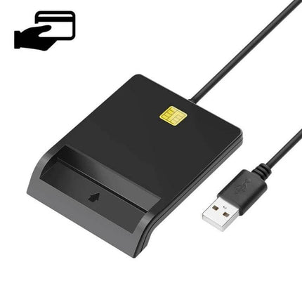 ROCKETEK USB Smart Card Reader for Banking and IDs black USB-contact smart card reader for online banking and ID verification