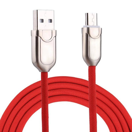Essential Micro USB Cable for Daily Smartphone Charging - red braided cable with USB-A to micro-USB connectors for charging and syncing