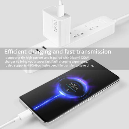 Xiaomi USB-C Cable for Everyday Phone and Tablet Charging - 1m durable cable, supports up to 6A for fast charging and data transfer