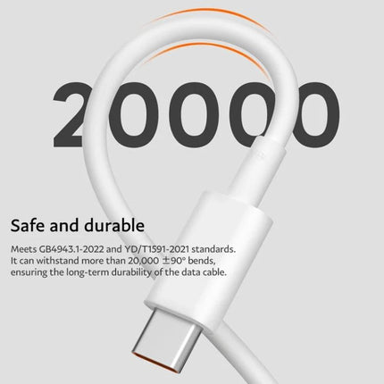 Xiaomi USB-C Cable for Everyday Phone and Tablet Charging — 1m durable 6A charging cable rated for 20,000+ bends, reliable daily phone and tablet charging