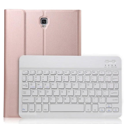 Ultra-Thin Detachable Bluetooth Keyboard Case for Galaxy Tab S4 10.5 in rose gold with slim white Bluetooth keyboard