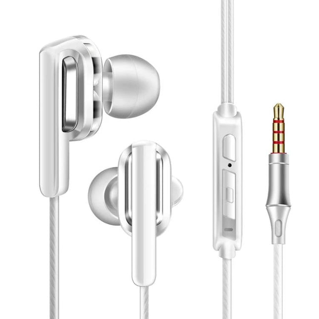 QKZ In-Ear Headphones With Four Drivers For Commuting white wired earbuds with inline mic remote and 3.5mm jack