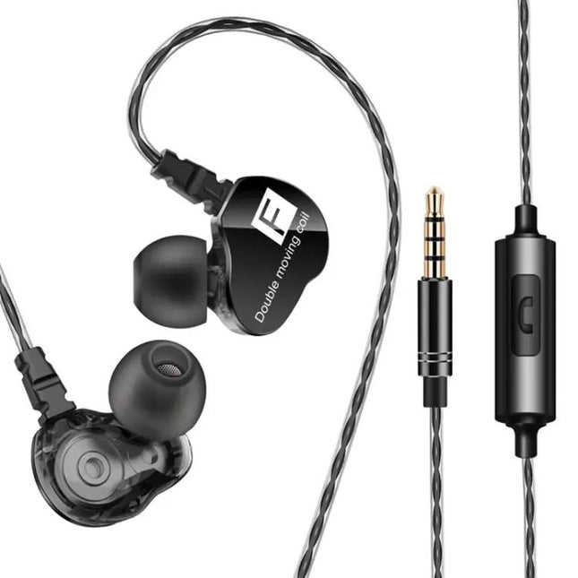 Casque de musique de sport intra-auriculaire QKZ CK9 HiFi à quatre unités
