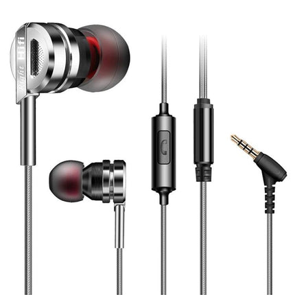 QKZ In-Ear Headphones With Mic For Commute And Workout metal housing ergonomic silicone tips tangle-resistant cable