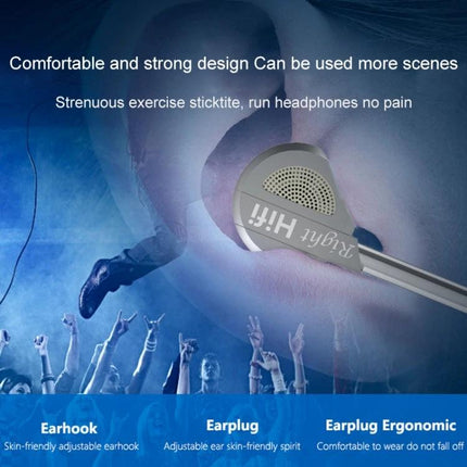 QKZ In-Ear Headphones With Mic For Commute And Workout ergonomic metal earbuds with mic, tangle‑resistant cable, comfy silicone tips