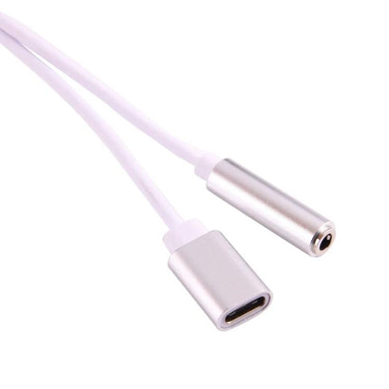 Type-C Audio Adapter for Everyday Music Connections – compact white USB-C to 3.5mm audio adapter cable for phone-to-speaker or car stereo use