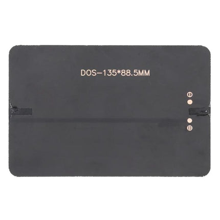 DIY Solar Panel for DIY Projects and Science Experiments rectangular black cell with labeled DOS-135*88.5MM and positive negative contacts