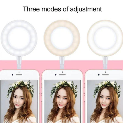 Clip-On Phone Holder with Lights for Everyday Live Streaming