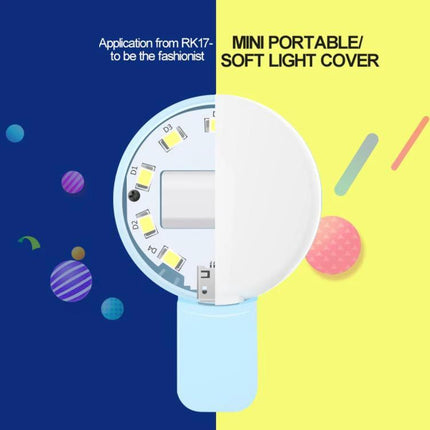 Compact Phone Light for Daily Video Calls and Social Media - mini portable soft light cover showing LED ring and clip for smartphone