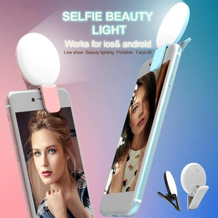 Compact Phone Light for Daily Video Calls and Social Media — clip-on selfie ring light for smartphones, portable lighting for video calls and social media
