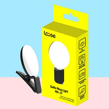 Compact Phone Light for Daily Video Calls and Social Media - clip-on selfie ring light with packaging