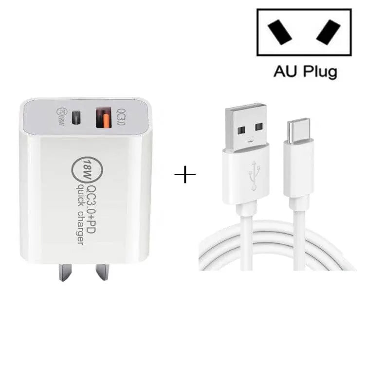 SDC-18W 18W PD 3.0 QC 3.0 USB Dual Fast Charger AU Plug