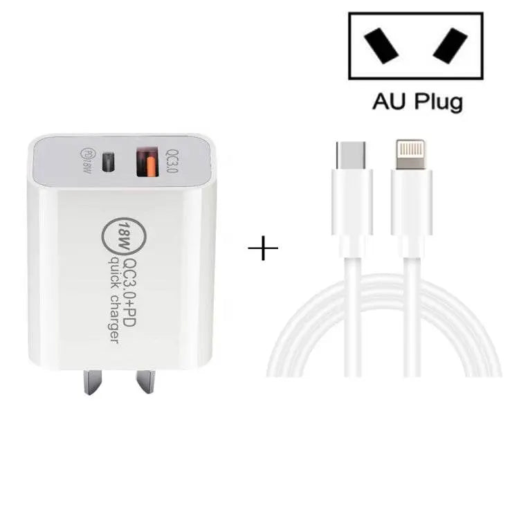 SDC-18W 18W PD QC 3.0 USB Dual Port Travel Charger Elite