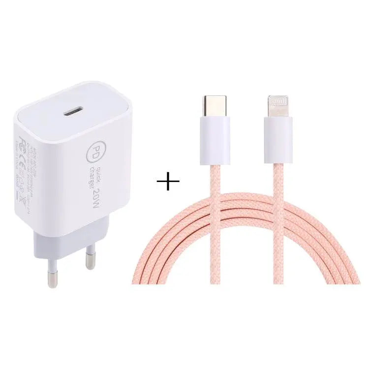 SDC-20W PD USB-C Travel Charger 1m Data Cable Set EU US Plug