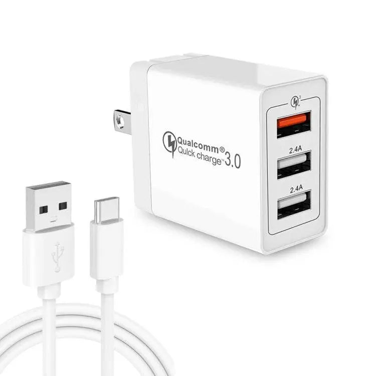 SDC-30W 2 in 1 USB to USB-C Data Cable and Quick Charger Set