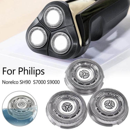 SH90 Shaver Head Replacement for Philips Razors 3 Blade - three stainless steel replacement heads for Philips/Norelco electric shavers