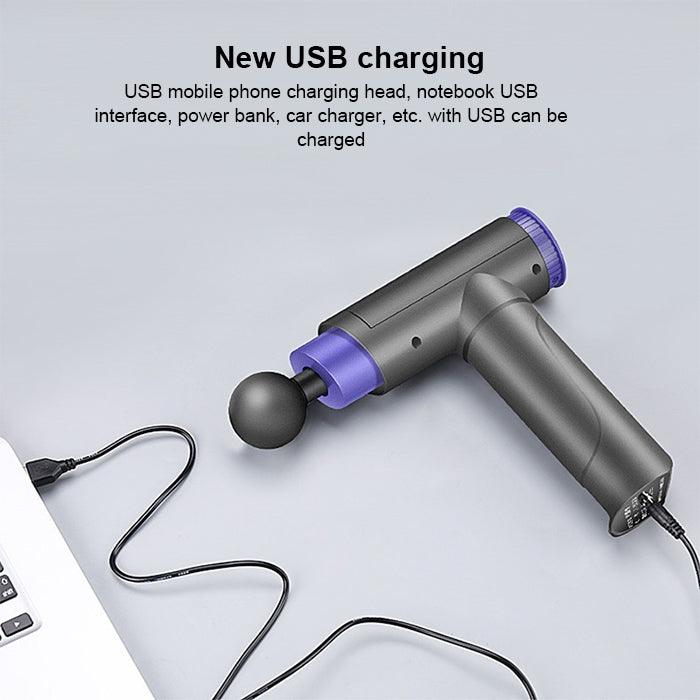 Portable Deep Tissue Massage Gun with USB Charging and 4 Massage Heads