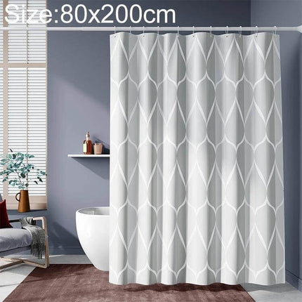 Shower Curtain Light Grey Geometric Pattern, Waterproof, Bathroom in modern family bathroom with thick polyester waterproof fabric