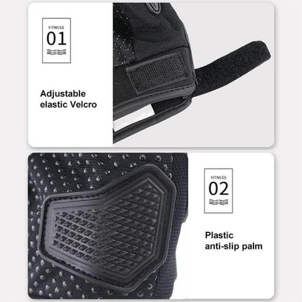 SOMAN Motorcycle Riding Anti-Slip Gloves For Daily Rides - close-up of adjustable elastic Velcro strap and plastic anti-slip palm detail