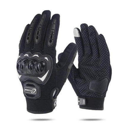 SOMAN Motorcycle Riding Anti-Slip Gloves For Daily Rides - black adjustable non-slip palm gloves with knuckle protection