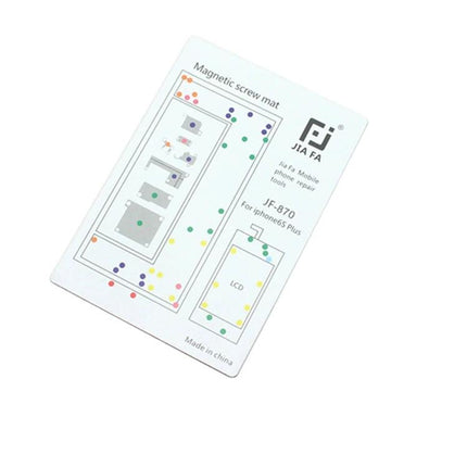 JIAFA Magnetic Screw Organization Mat for iPhone 6s Plus with color-coded zones to organize screws during iPhone disassembly and repair