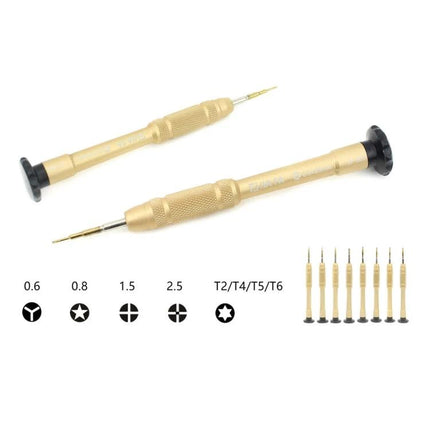 JIAFA 18-in-1 Repair Tool Set for Mobile Phones with Bag - gold precision screwdrivers and bits for phone repair, tweezer and spudger kit