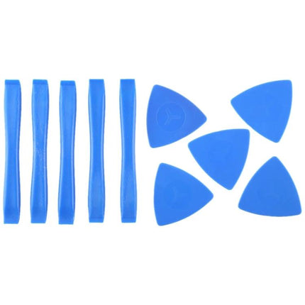 Plastic Spudger and Triangle Prying Tool Set for Device Repair: 5 Each - blue plastic spudgers and triangle picks for smartphone and tablet opening