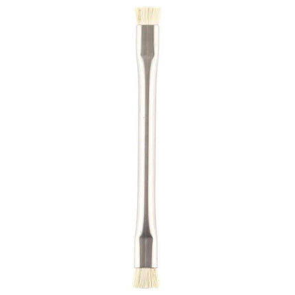Double-Head Anti-Static Brush for Electronics Cleaning - stainless handle with dual soft anti-static bristle heads for circuit board and motherboard dust removal
