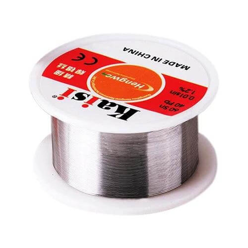 Rosin Core Solder Wire 0.3mm for Electronics 50g Ideal for PCB Work - 0.3mm reel showing clean solder for PCB repair and electronics assembly