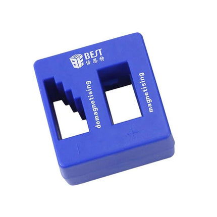 BEST Magnetizer Demagnetizer Tool for Screwdriver Tips - blue handheld magnetic demagnetizing and magnetizing block for screwdriver tips