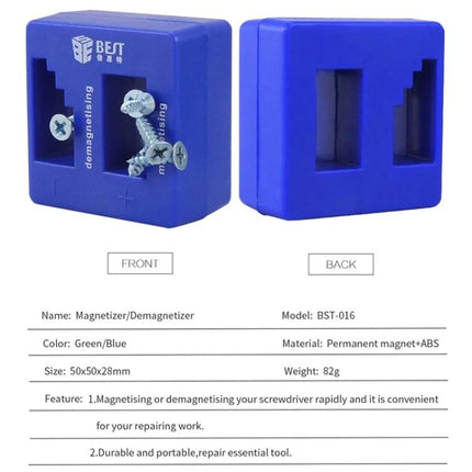 BEST Magnetizer Demagnetizer Tool for Screwdriver Tips blue handheld magnetize demagnetize block for screwdriver tips and small screws