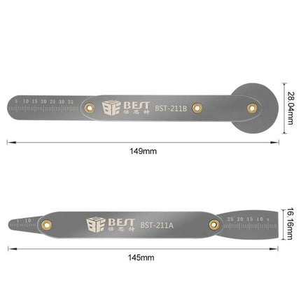 BEST Universal Metal Pry Tool for Mobile Phone Disassembly - dual-size metal rocker with measurement scales for precise phone repairs