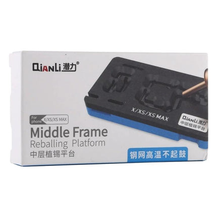 Qianli Stencil Platform for iPhone X, XS, and XS Max Repair - middle frame reballing platform for precise phone component alignment