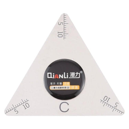 Qianli Triangle Pry Tool with Scales for Electronics Opening stainless steel triangle pry tool with measurement scales and central grip for device repairs