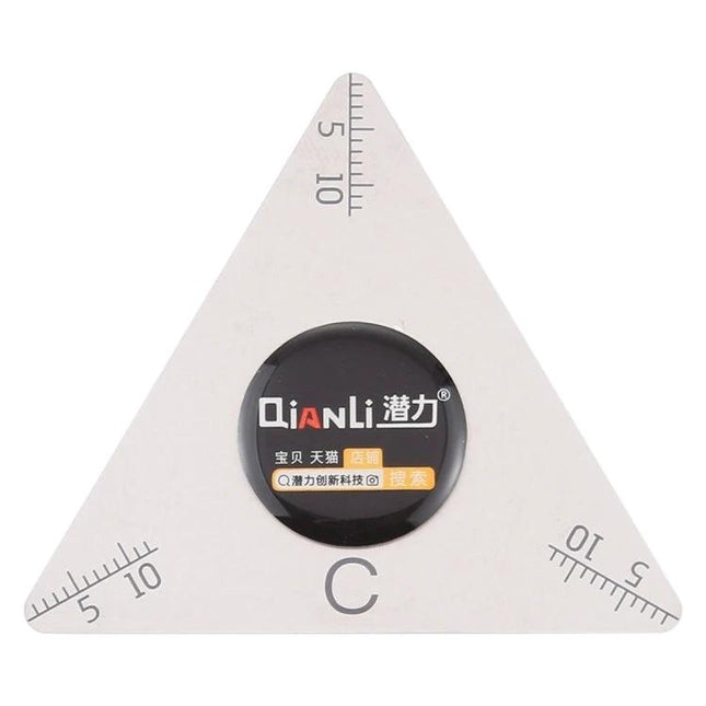 Qianli Triangle Pry Tool with Scales for Electronics Opening - metal triangle opener with measured scales and center grip for precise smartphone repairs