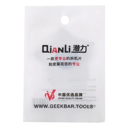 Qianli Pentagram Shaped Pry Tool for Safe Device Opening - metal pentagram pry tool in branded QianLi retail pouch for phone repair