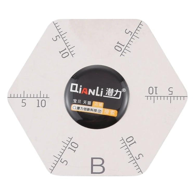 Qianli Hexagram Pry Tool with Precision Scales for Device Repair metal hexagon pry tool with measurement scales for smartphone repair
