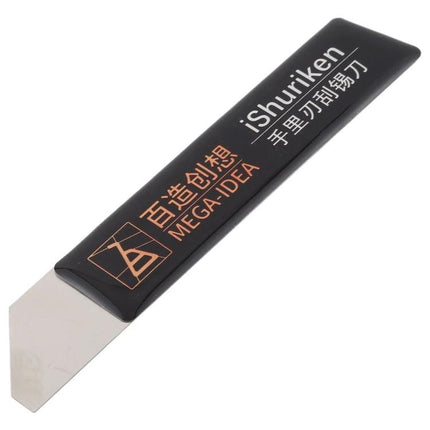 Qianli iShuriken Ultrathin Metal Scraping Tool for Electronics Repair black metal scraper angled tip for smartphone adhesive removal