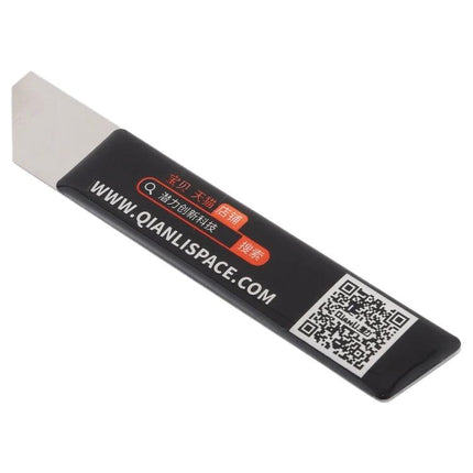 Qianli iShuriken Ultrathin Metal Scraping Tool for Electronics Repair black metal pry blade with QR code and website printed