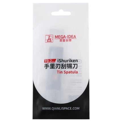 Qianli iShuriken Ultrathin Metal Scraping Tool for Electronics Repair packaged tin spatula for safe smartphone adhesive removal and delicate component work