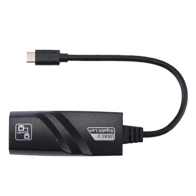 15cm USB-C to RJ45 Gigabit Ethernet Network Adapter – compact black adapter with short cable for stable wired network connection