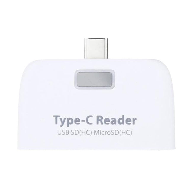 USB-C Adapter for Daily Device Connections and File Transfers compact Type-C reader for mouse, keyboard, SD and MicroSD card access