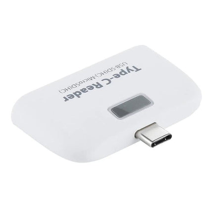USB-C Adapter for Daily Device Connections and File Transfers - compact white Type-C reader for connecting mouse, keyboard, and external drives