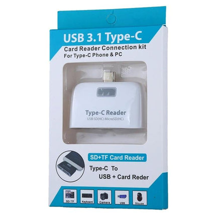 USB-C Adapter for Daily Device Connections and File Transfers compact Type-C card reader and USB hub for mouse keyboard and external drive