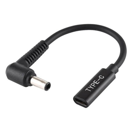 Compact 15cm Barrel to Type-C Female Adapter Cable for Charging - short black adapter cable for charging in car, travel, work